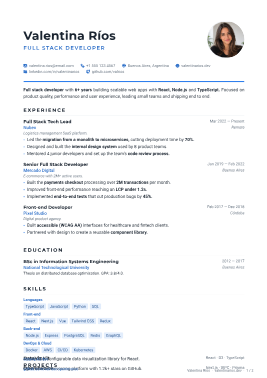 Editorial resume template