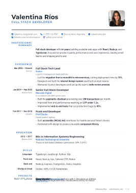 Ledger resume template
