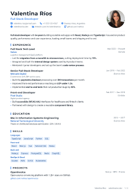 Modern resume template