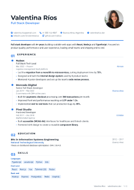 Vanguard resume template